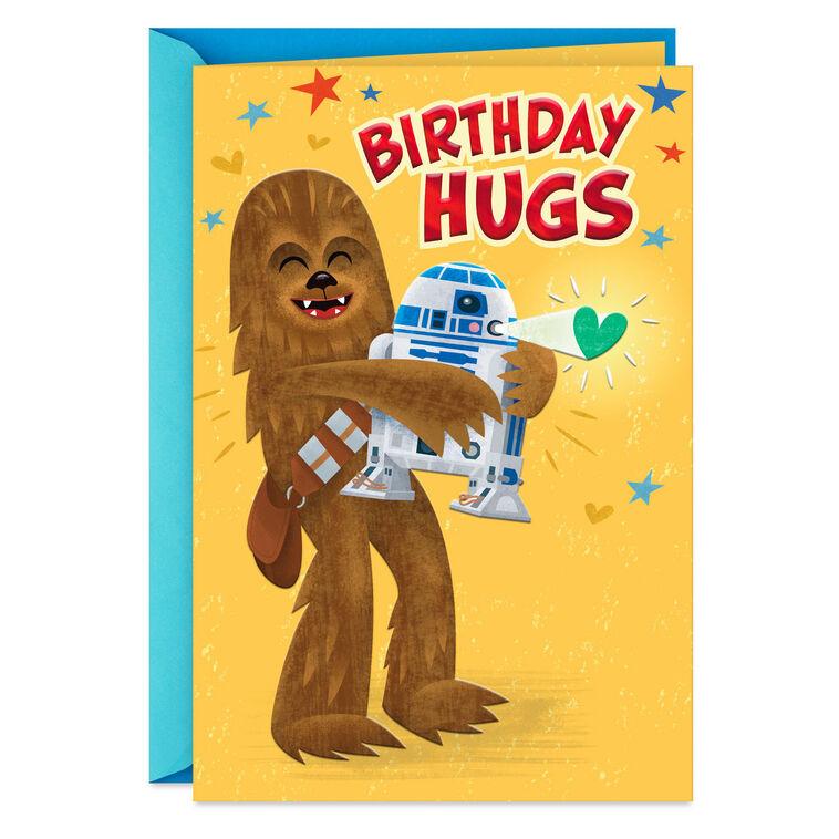 hallmark Star Wars™ Chewbacca™ and R2-D2™ Hugs Birthday Card for Kids