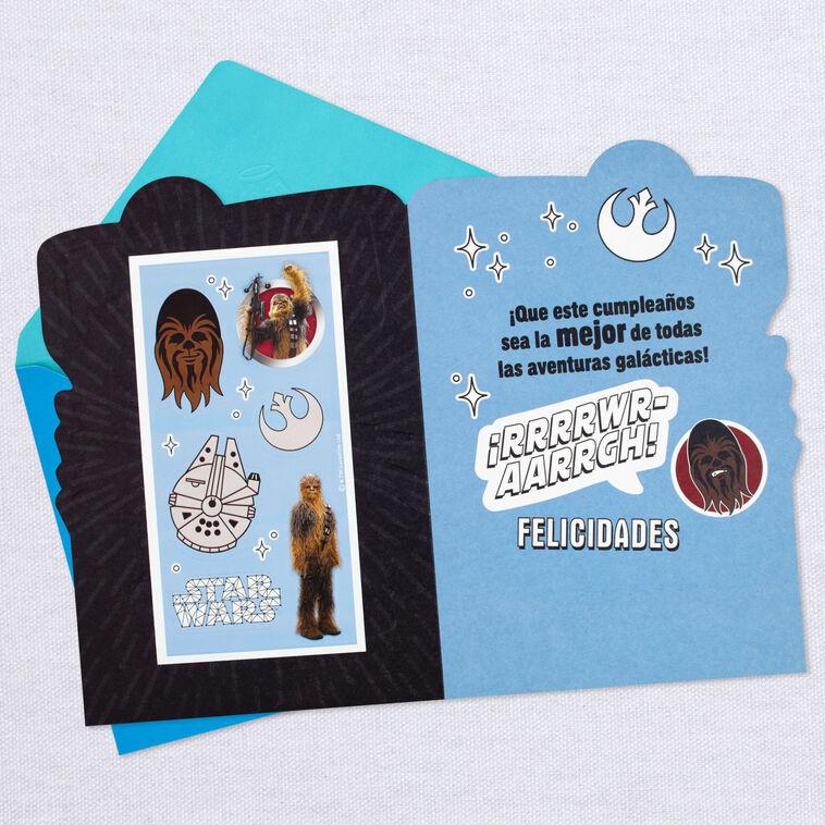 Hallmark Star Wars™ Chewbacca™ Spanish-Language 7th Birthday Card With Stickers