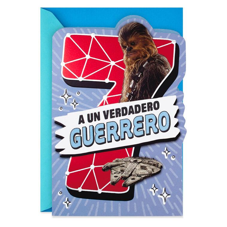 hallmark Star Wars™ Chewbacca™ Spanish-Language 7th Birthday Card With Stickers