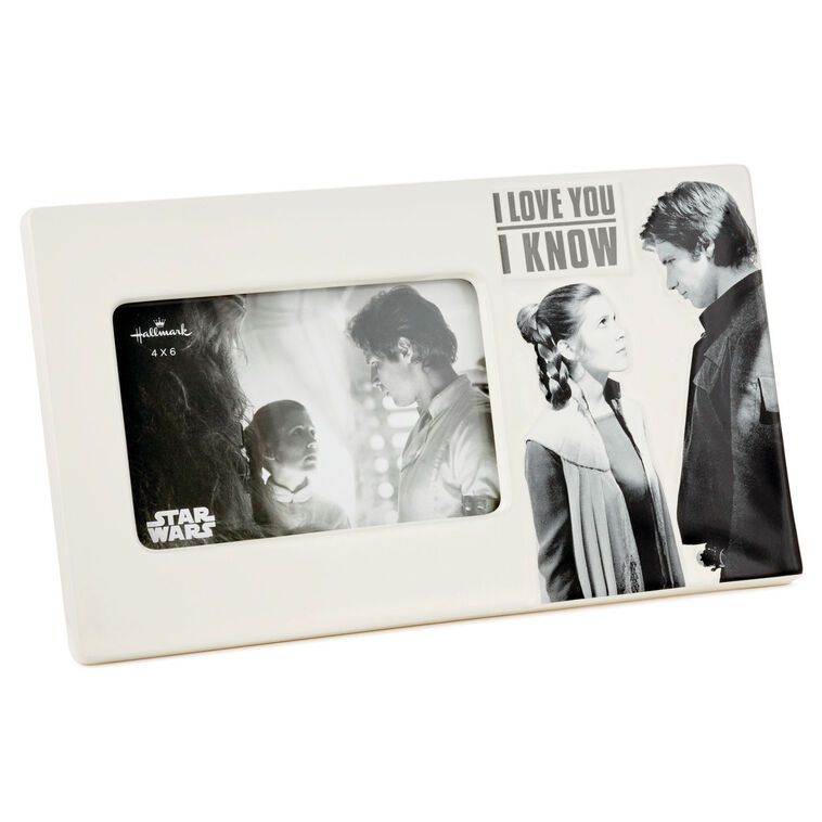 hallmark Star Wars™ Han Solo™ and Princess Leia™ I Love You I Know Ceramic Picture Frame 4x6