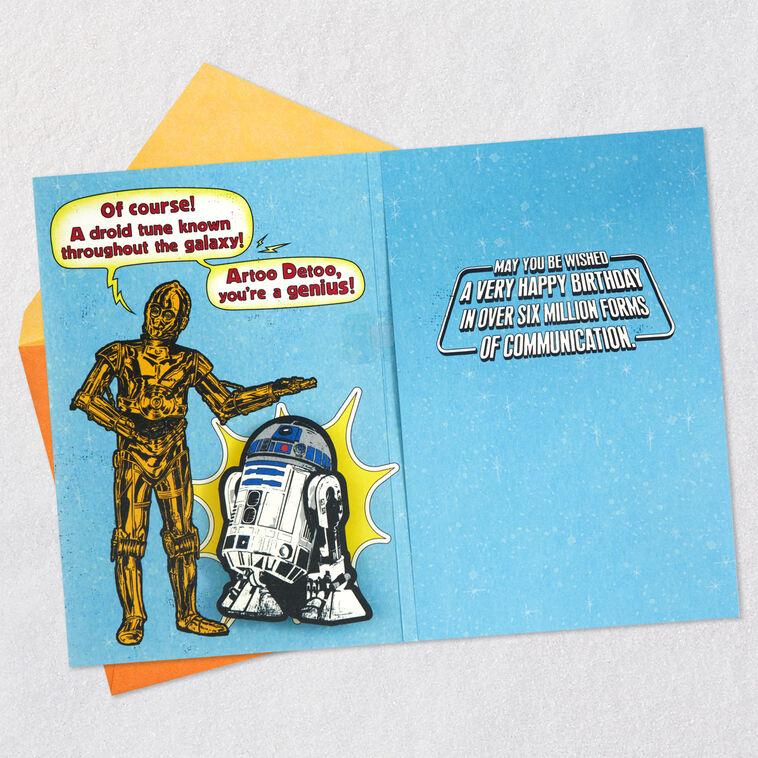 Hallmark Star Wars™ R2-D2™ And C-3PO™ Droid Tune Funny Musical Birthday Card