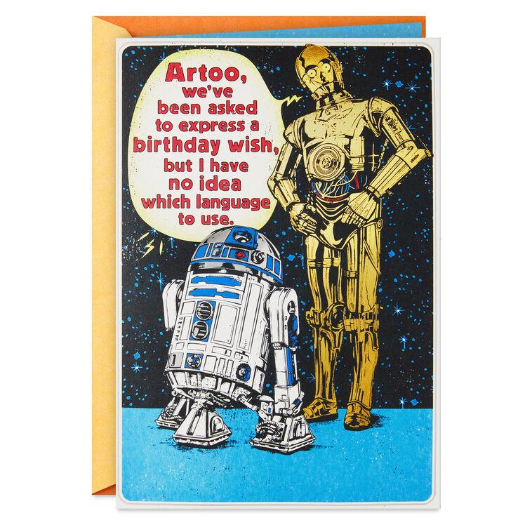 hallmark Star Wars™ R2-D2™ and C-3PO™ Droid Tune Funny Musical Birthday Card