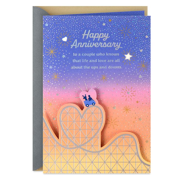 hallmark Starry Roller Coaster Anniversary Card for Couple