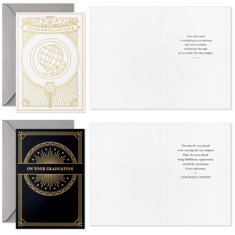 Hallmark Stately Styles Graduation Cards Assortment Pack Of 16