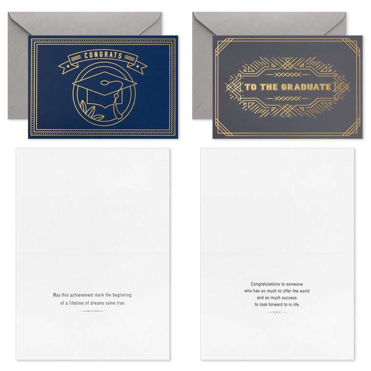 Hallmark Stately Styles Graduation Cards Assortment Pack Of 16