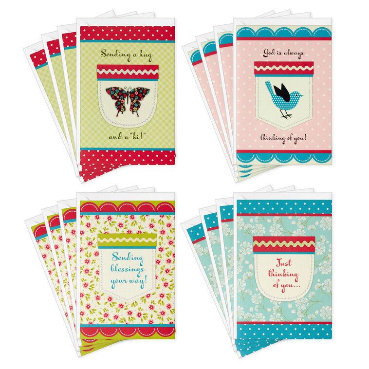 hallmark Stitched Pockets Religious Boxed Thinking of You Cards Assortment Pack of 12
