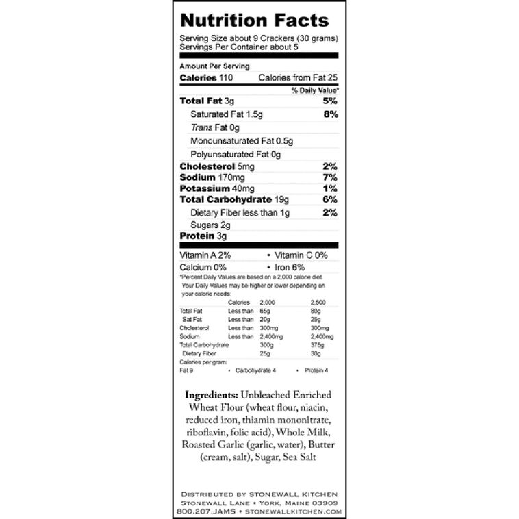 Hallmark Stonewall Kitchen Roasted Garlic Crackers 5 Oz