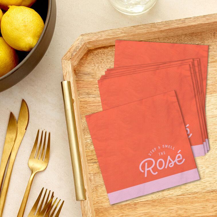 Hallmark Stop And Smell The Rosé Cocktail Napkins Pack Of 20
