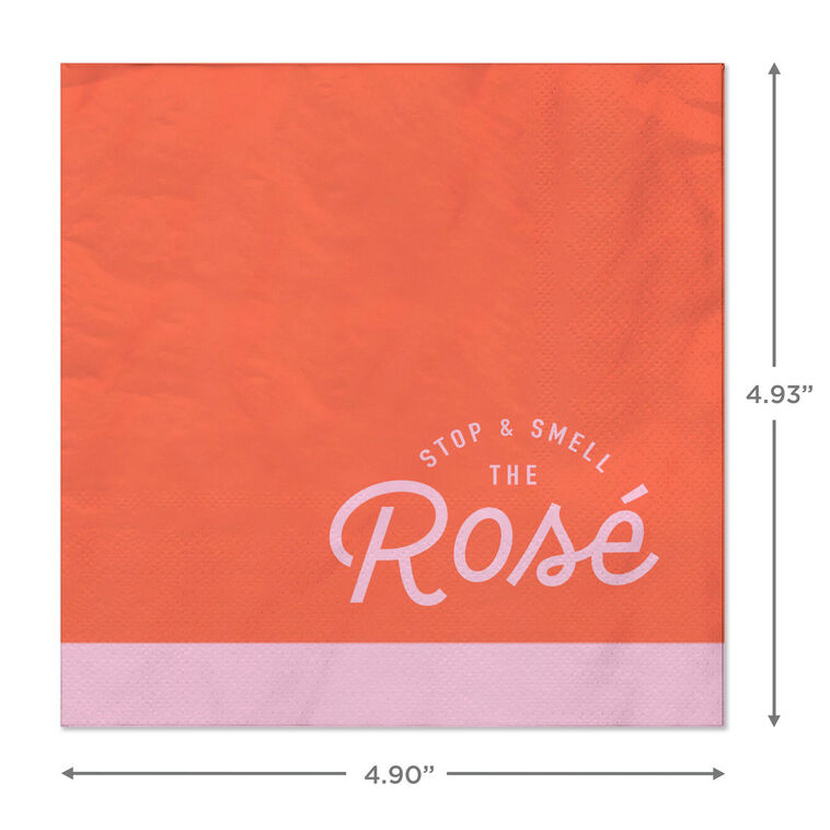 Hallmark Stop And Smell The Rosé Cocktail Napkins Pack Of 20