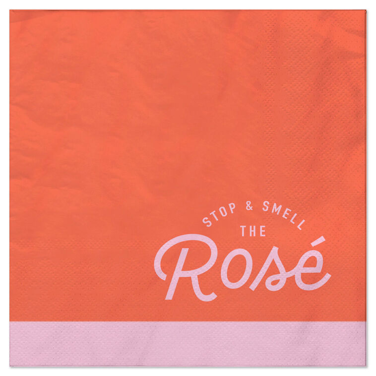 hallmark Stop and Smell the Rosé Cocktail Napkins Pack of 20