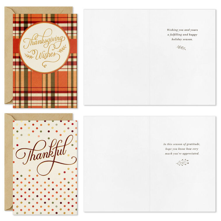 Hallmark Stylish Lettering Assorted Boxed Thanksgiving Notes Pack Of 72