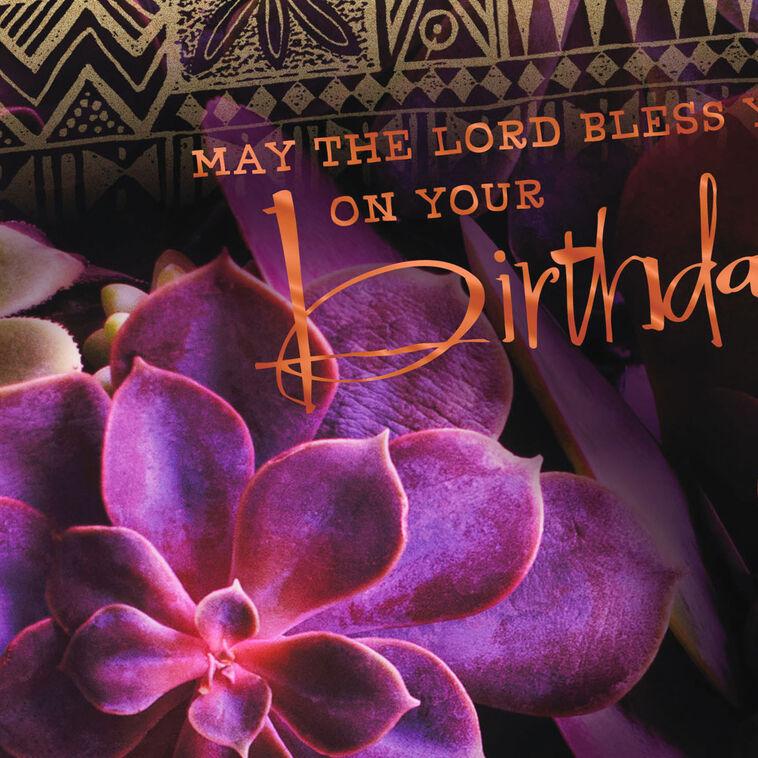 Hallmark Succulents May The Lord Bless You Religious Birthday Card