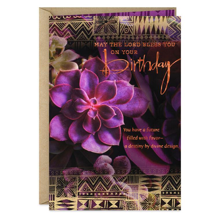 hallmark Succulents May the Lord Bless You Religious Birthday Card