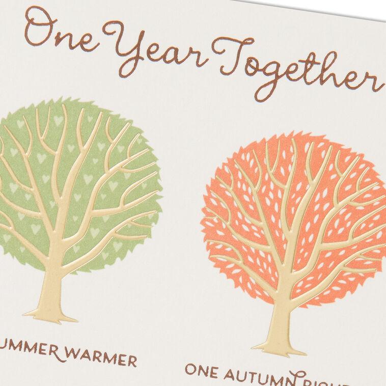 Hallmark Summer Autumn Winter Spring Trees First Anniversary Card