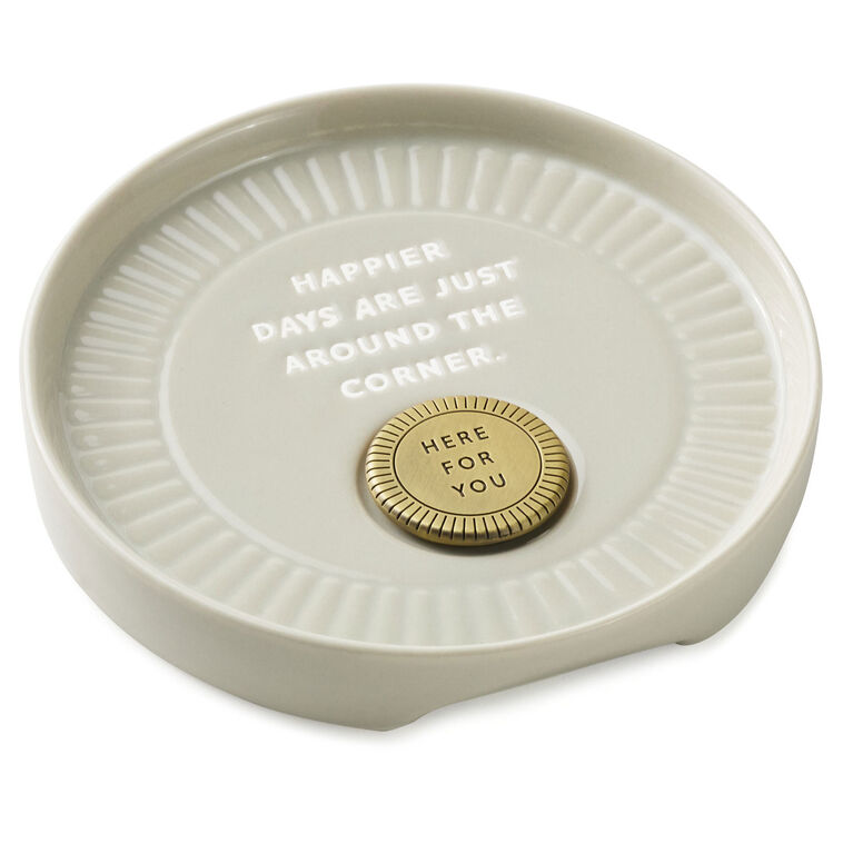 hallmark Sun and Rays Round Trinket Dish With Token