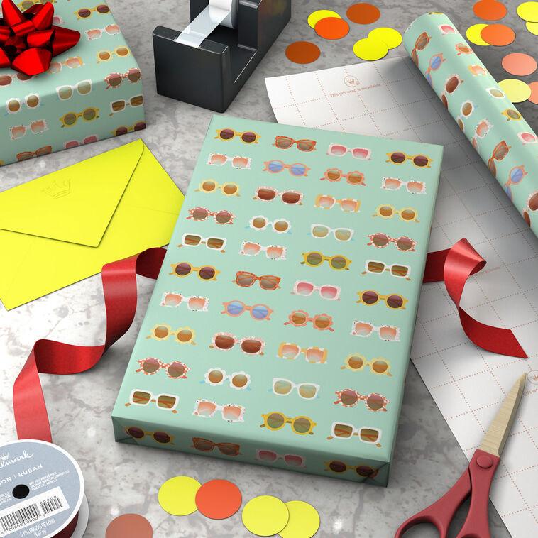 Hallmark Sunglasses On Mint Wrapping Paper 20 Sq. Ft