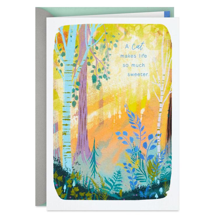 hallmark Sunlit Forest Sympathy Card for Loss of Cat