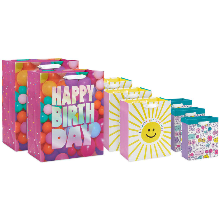 hallmark Sunshine and Flowers 8-Pack Assorted Gift Bag Bundle