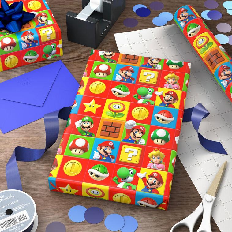 Hallmark Super Mario™ On Colorful Squares Wrapping Paper 17.5 Sq. Ft
