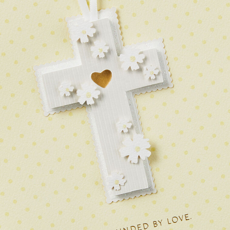 Hallmark Surrounded By Love Baptism Card For Baby With Hangable Cross