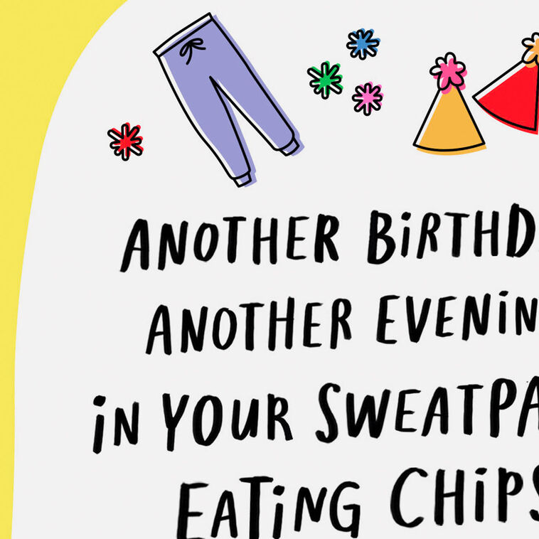 Hallmark Sweatpants Chips And Crime Shows Funny Birthday Card