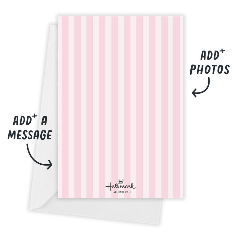 Hallmark Sweet 16 Pink Stripes Flat Birthday Invitation