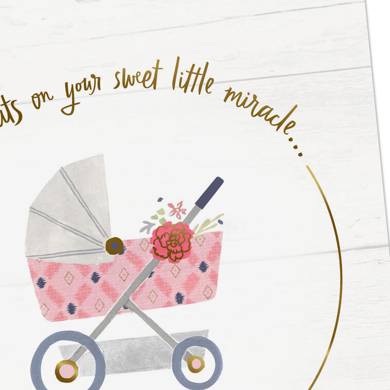 Hallmark Sweet Little Miracle Big Love New Baby Girl Card