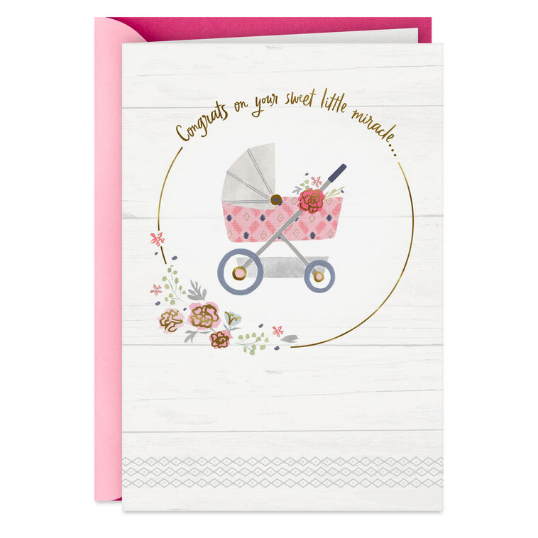 hallmark Sweet Little Miracle Big Love New Baby Girl Card
