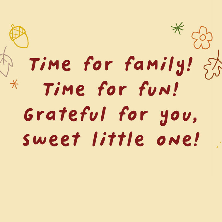 Hallmark Sweet Little One Customizable Baby's First Thanksgiving Card With Family Stickers