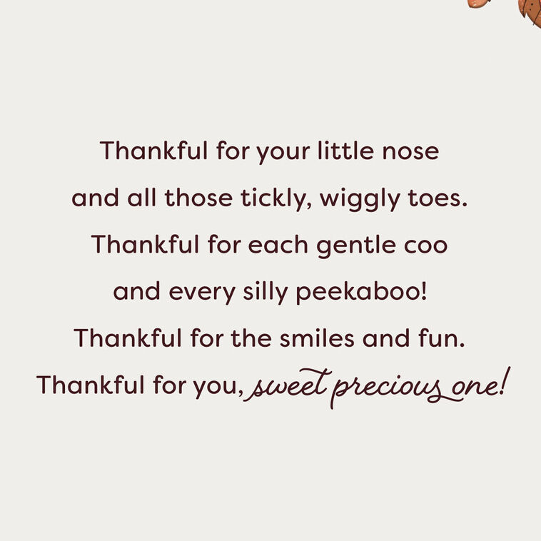 Hallmark Sweet Precious One Baby's First Thanksgiving Card