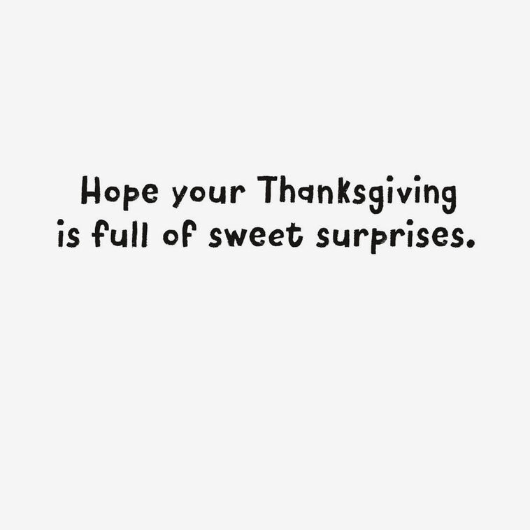 Hallmark Sweet Surprises Pumpkin Pie Funny Thanksgiving Card