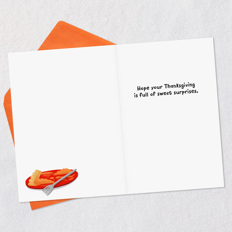 Hallmark Sweet Surprises Pumpkin Pie Funny Thanksgiving Card