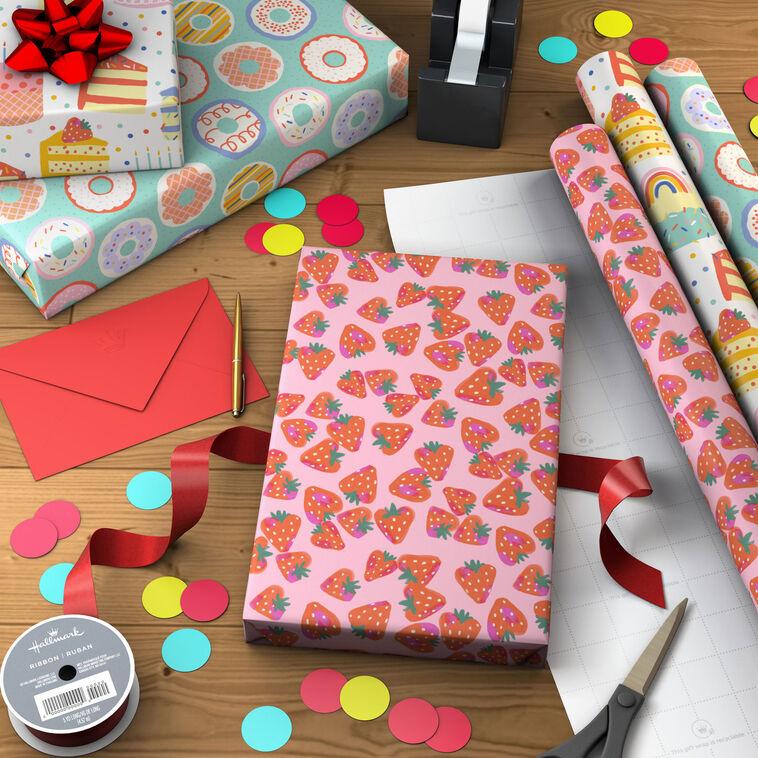 Hallmark Sweet Treats 3-Pack Assorted Wrapping Paper Roll Bundle 75 Sq. Ft. Total