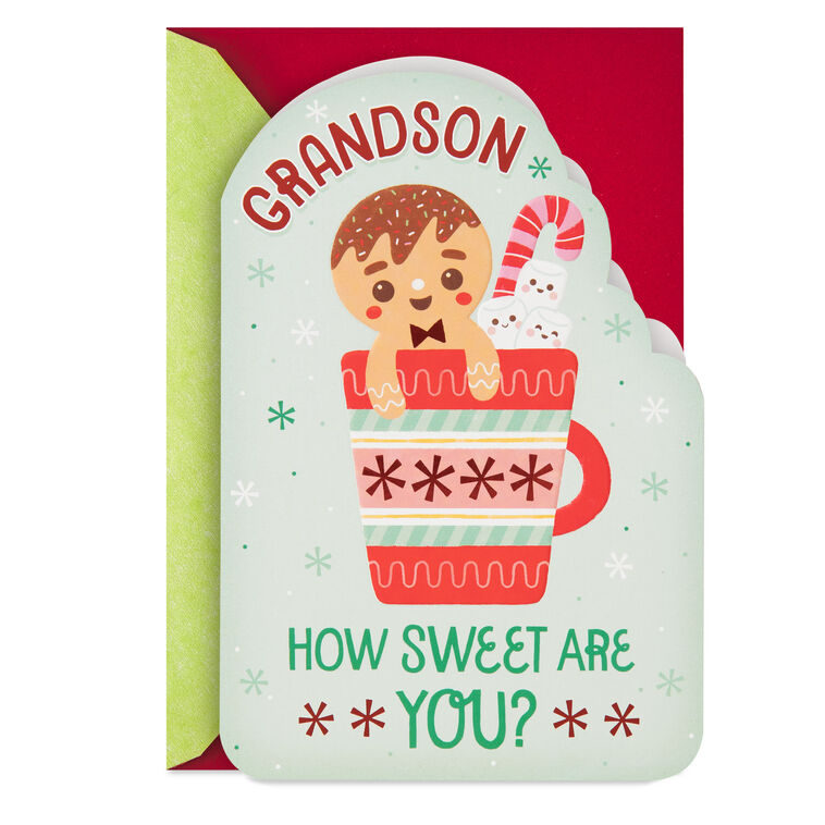 hallmark Sweeter Than Candy Canes Christmas Card for Grandson