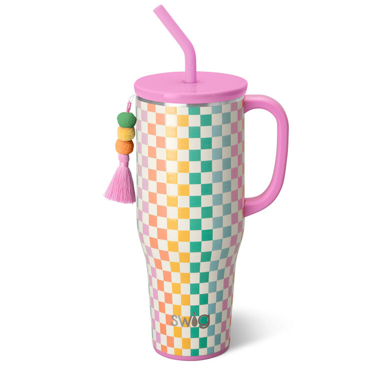 hallmark Swig Check Mate Stainless Steel Mega Mug 40 oz