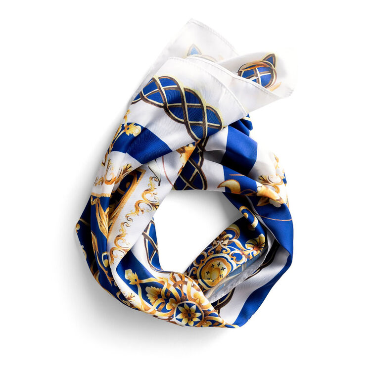 hallmark Sylvia Mollie Be Bold Blue and Gold Fashion Scarf