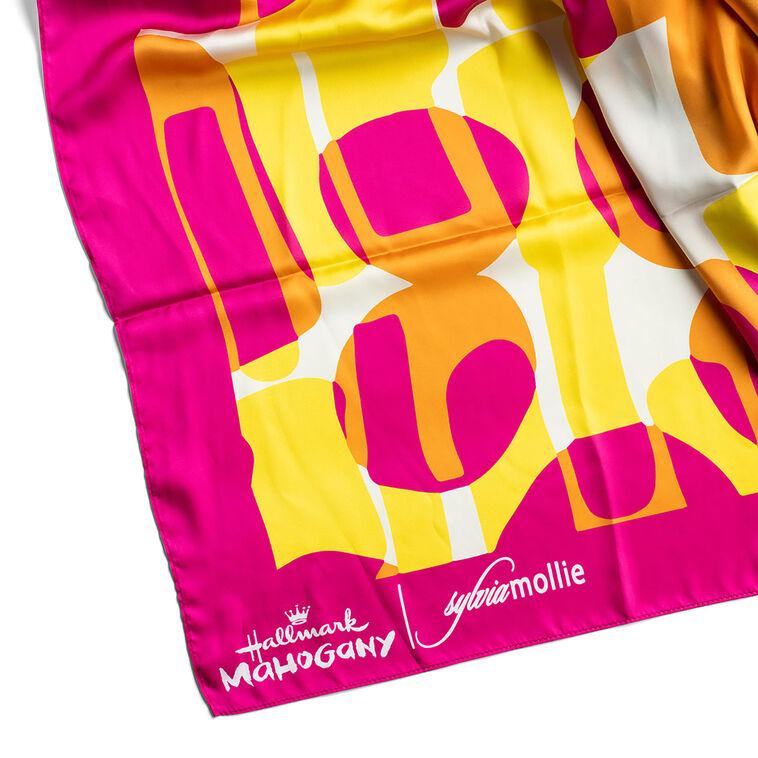 Hallmark Sylvia Mollie Orange And Pink Color Block Scarf