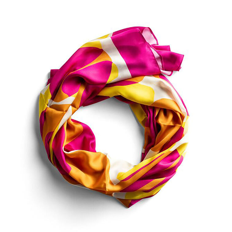 hallmark Sylvia Mollie Orange and Pink Color Block Scarf