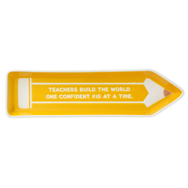 Hallmark Teachers Yellow Pencil-Shaped Trinket Dish