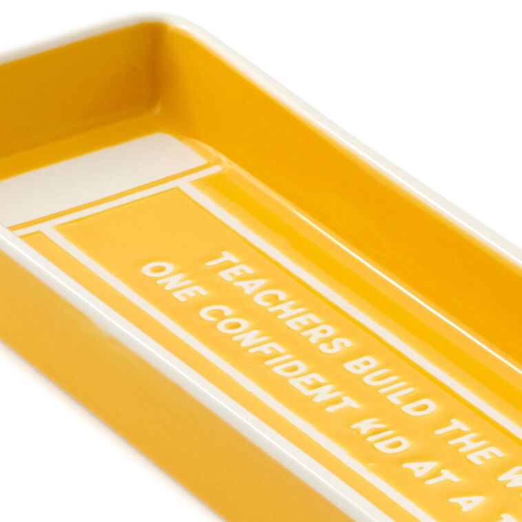 Hallmark Teachers Yellow Pencil-Shaped Trinket Dish