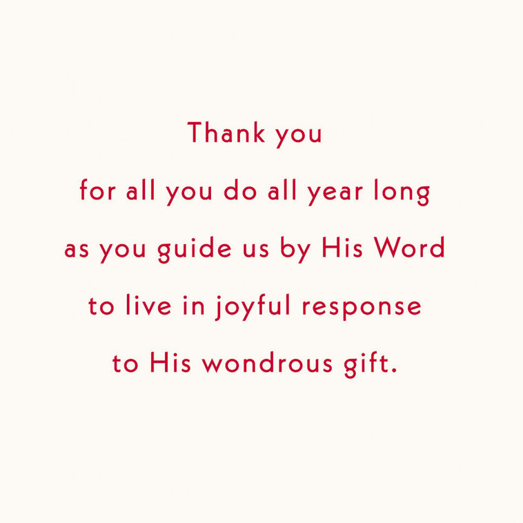 Hallmark Thank You For All You Do Religious Christmas Card For Pastor