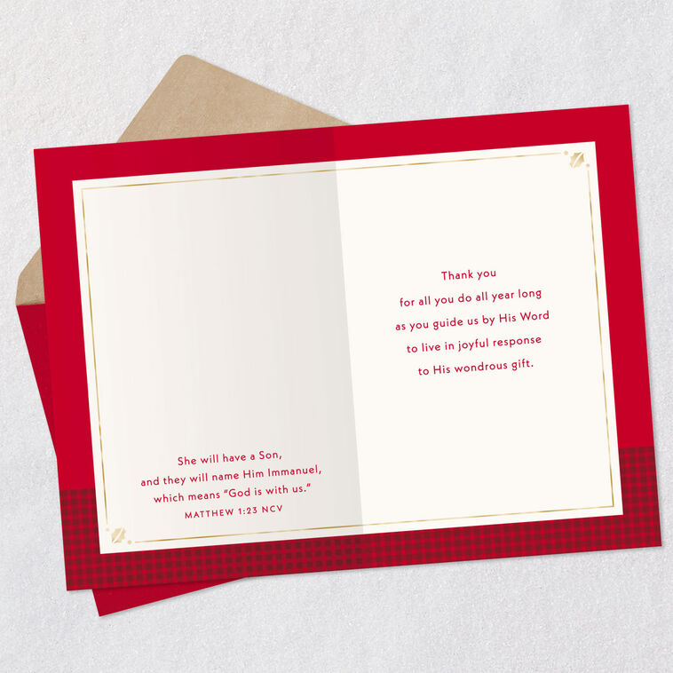 Hallmark Thank You For All You Do Religious Christmas Card For Pastor