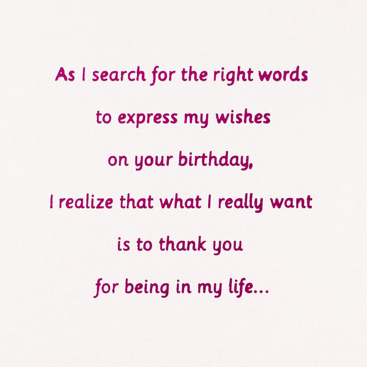 Hallmark Thank You For Being In My Life Birthday Card For Friend