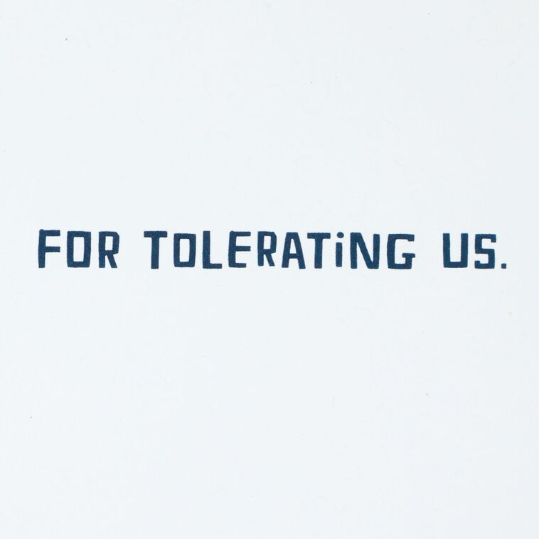Hallmark Thank You For Tolerating Us Funny Boss's Day Card