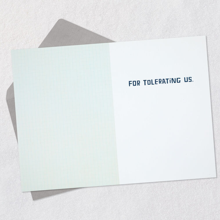 Hallmark Thank You For Tolerating Us Funny Boss's Day Card