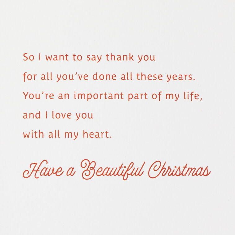 Hallmark Thank You For Your Love And Support Christmas Card For Mother