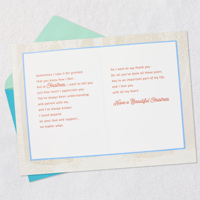 Hallmark Thank You For Your Love And Support Christmas Card For Mother