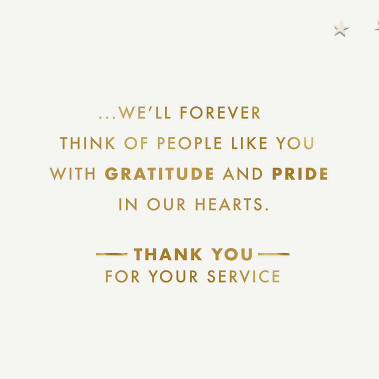 Hallmark Thank You For Your Service Veterans Day Card