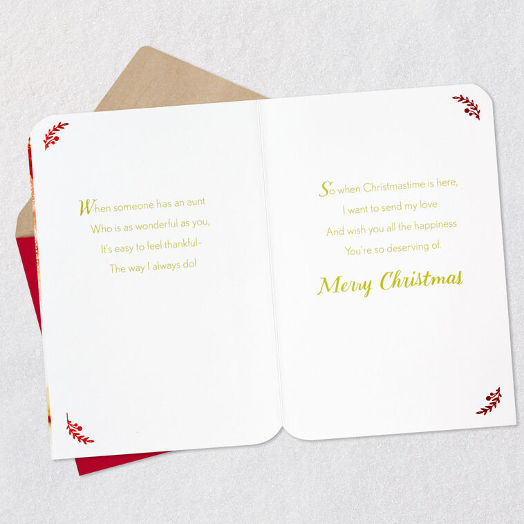 Hallmark Thankful For An Aunt As Wonderful As You Christmas Card