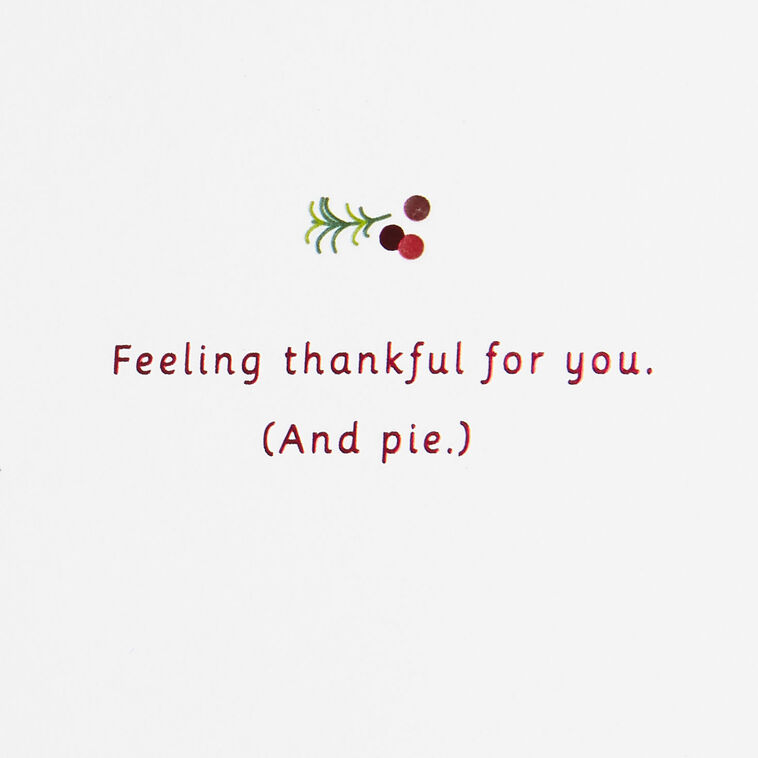 Hallmark Thankful For You (and Pie) Thanksgiving Card